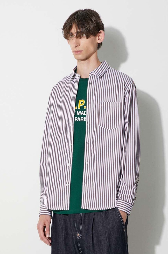 A.P.C. cotton shirt brown COGEC.H12512