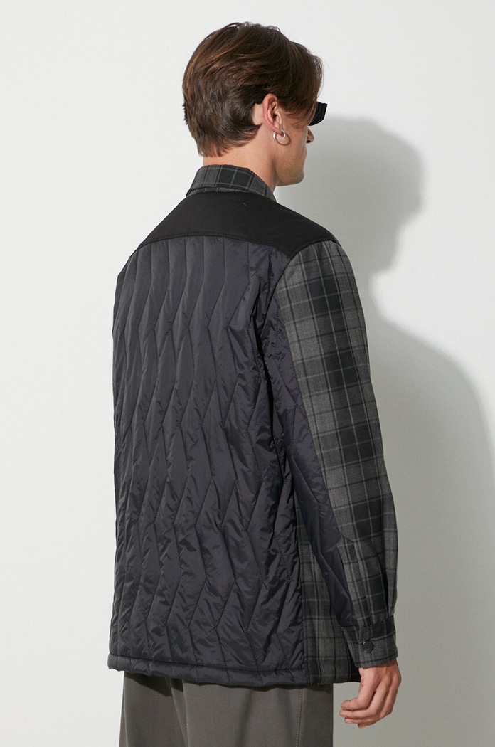 Ρούχα Μπουφάν Neil Barett LOOSE BICOLOR FLAP POCKET PADDED PBCS024C.V041C.888 γκρί