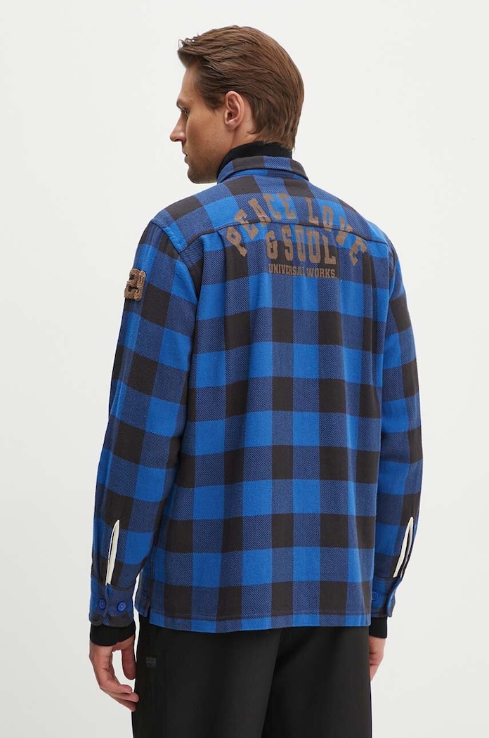 Îmbrăcăminte Universal Works cămașă din bumbac L/S UTILITY SHIRT 29177 albastru