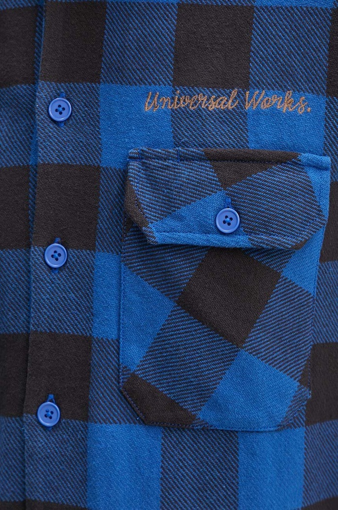Universal Works cămașă din bumbac L/S UTILITY SHIRT 29177 albastru