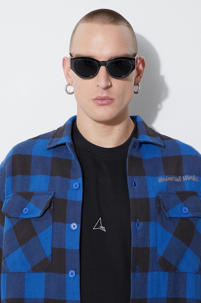 Βαμβακερό πουκάμισο Universal Works L/S Utility Shirt 29177 μπλε