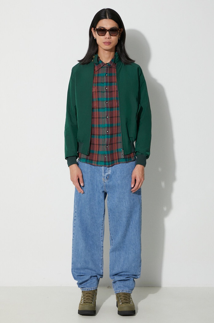 Corridor Cămașă din bumbac Ruby Waffle Madras LS LS0127 verde AW23