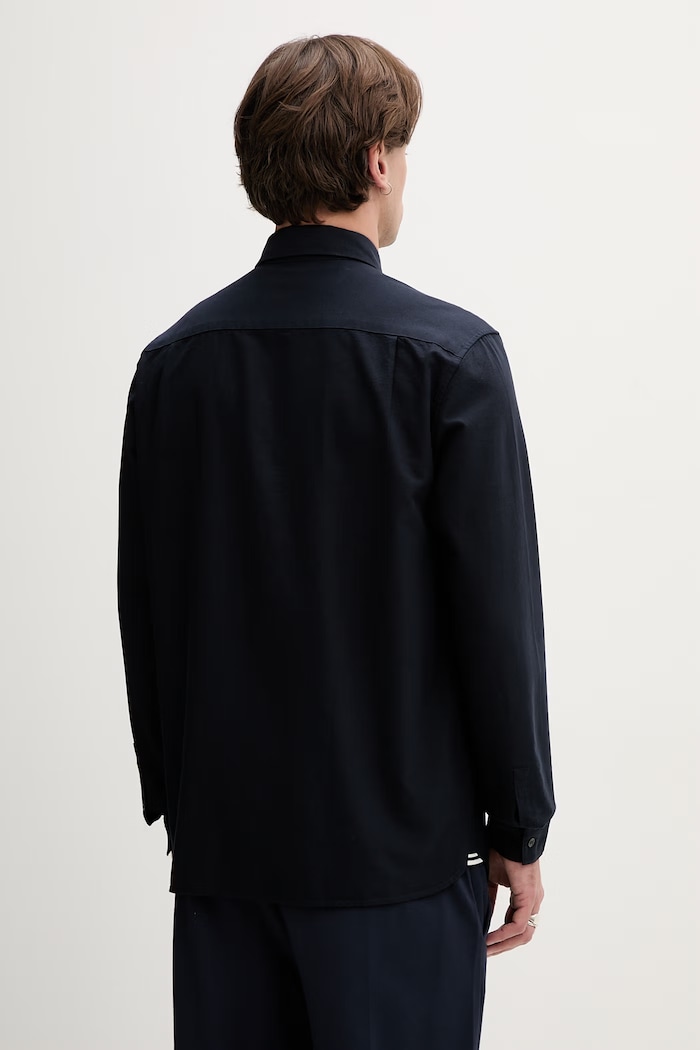 Oblačila Bombažna srajca Fred Perry M5516.608 mornarsko modra