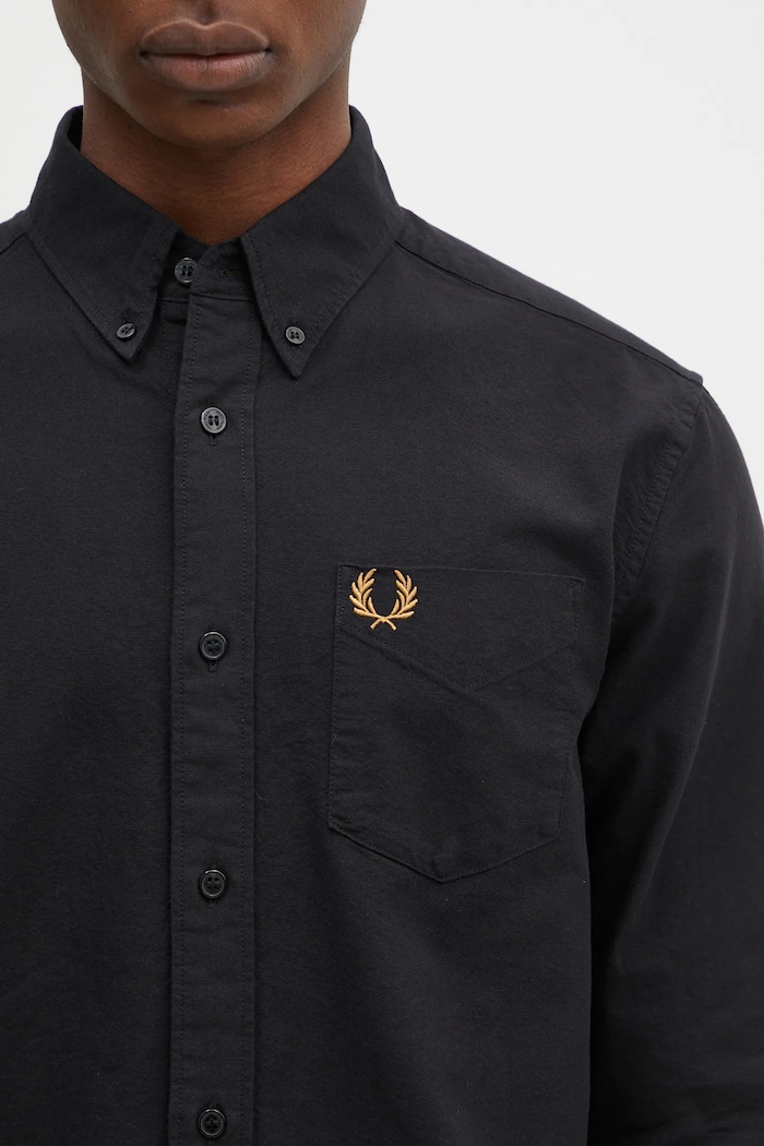 Pamučna košulja Fred Perry crna M5516.R88