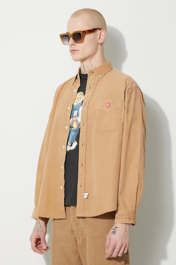 Manšestrová košile Human Made Corduroy B.D béžová HM26SH009