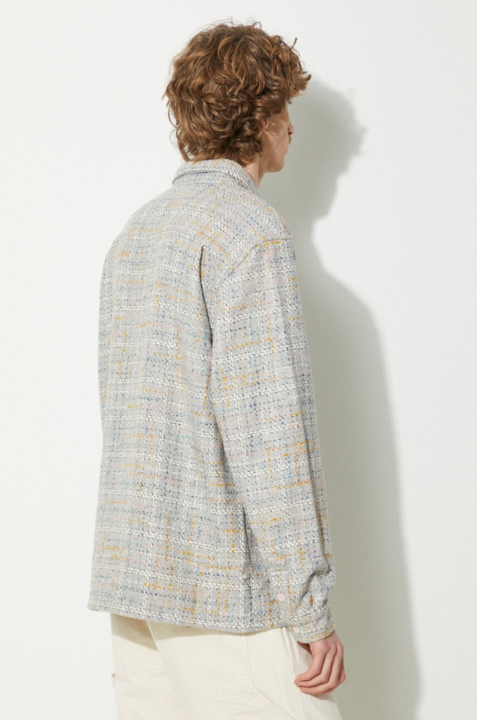 Odjeća PLEASURES Košulja s primjesom vune PLEASURES Periodic Work Shirt P23W028.GREY siva
