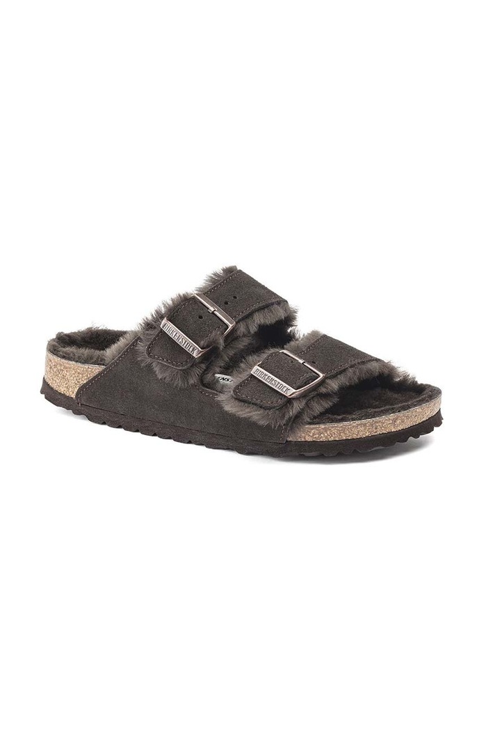 Birkenstock Klapki zamszowe Arizona 1020528 brązowy AW23