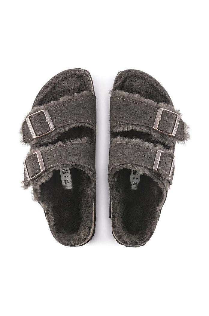 Klapki zamszowe Arizona Birkenstock brązowy 1020528
