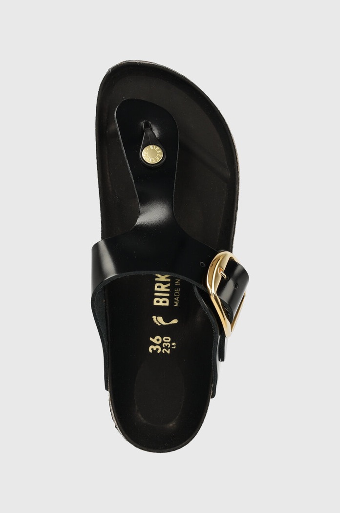 Birkenstock japonki skórzane Gizeh czarny 1021469