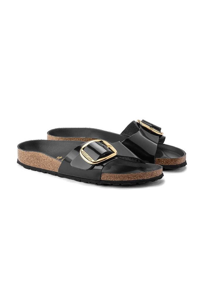Birkenstock ciabatte slide in pelle Madrid nero 1022541
