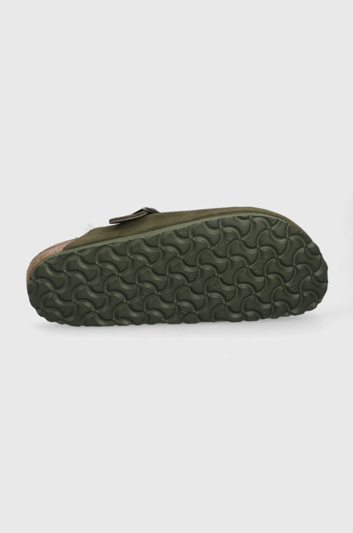 Замшеві шльопанці Birkenstock Boston 1025667 зелений
