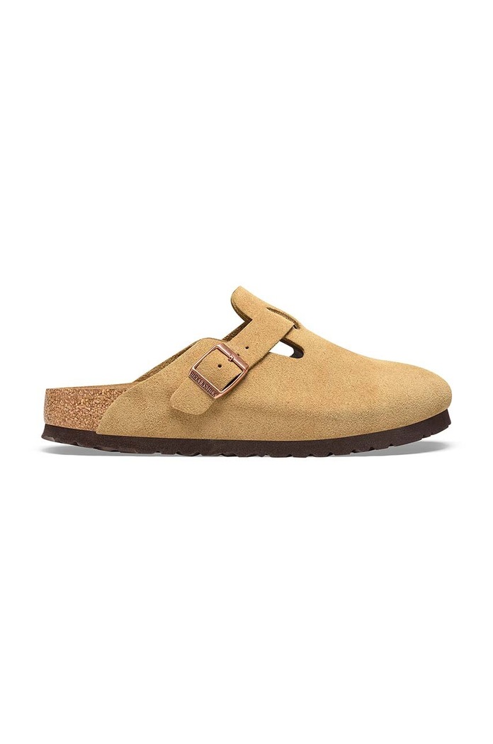 Παντόφλες σουέτ Birkenstock Boston φλατ μπεζ 1026164