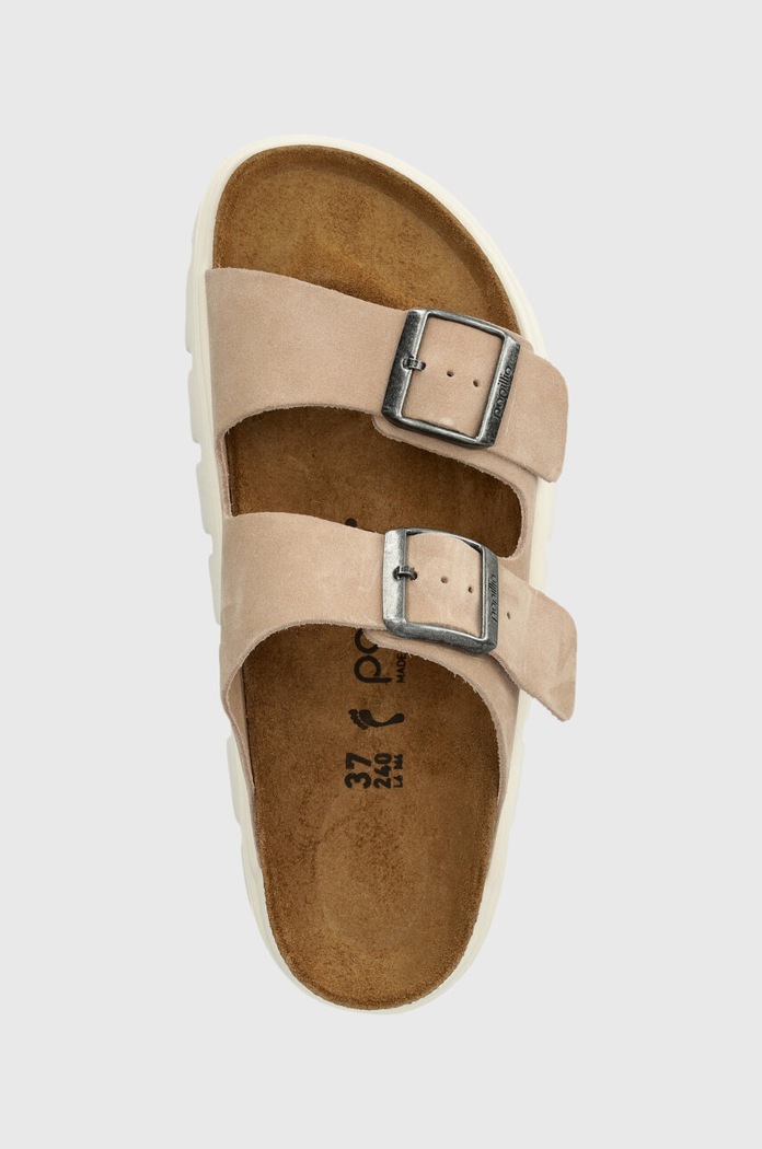 Semišové šľapky BIRKENSTOCK X PAPILLIO Arizona Chunky béžová 1024950