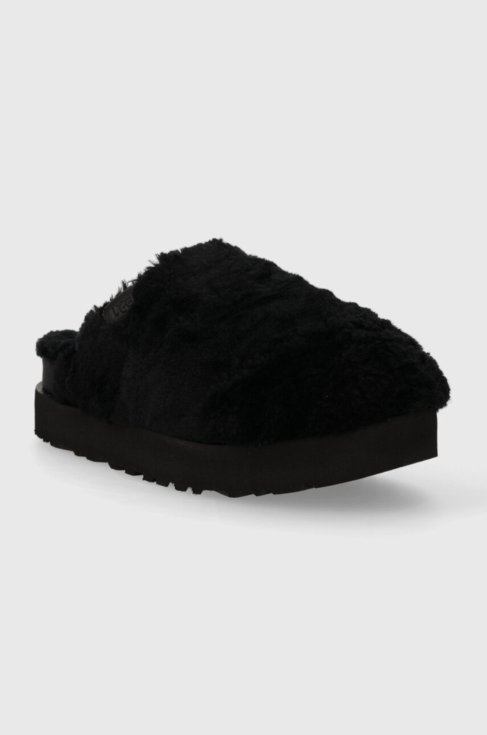 UGG gyapjú papucs Fuzz Sugar Slide 1135132.BLK fekete AA00