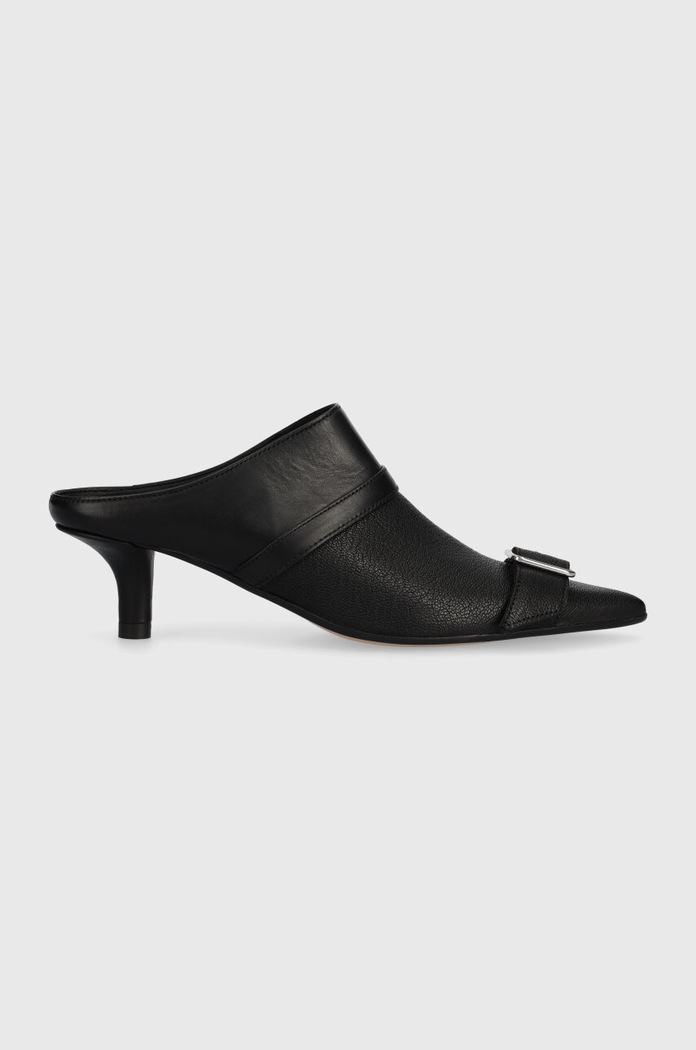 MM6 Maison Margiela leather heels Slipper kitten heel black S66WX0056