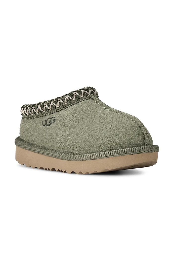 UGG Kapcie dziecięce zamszowe TASMAN II 1019066T zielony AA00