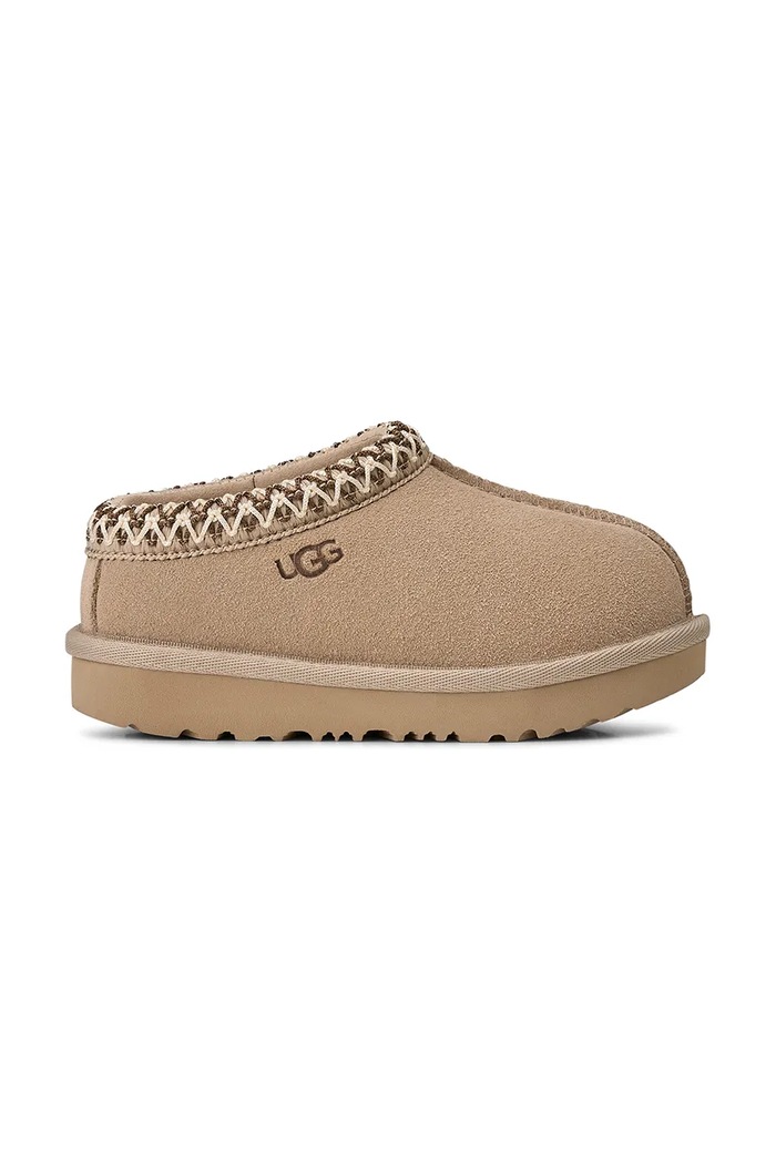 UGG Kapcie dziecięce zamszowe TASMAN II beżowy 1019066T