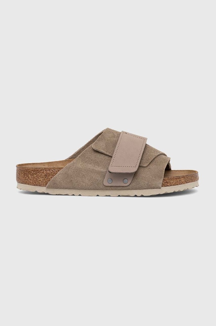 Замшевые шлепанцы Birkenstock Kyoto бежевый 1015572