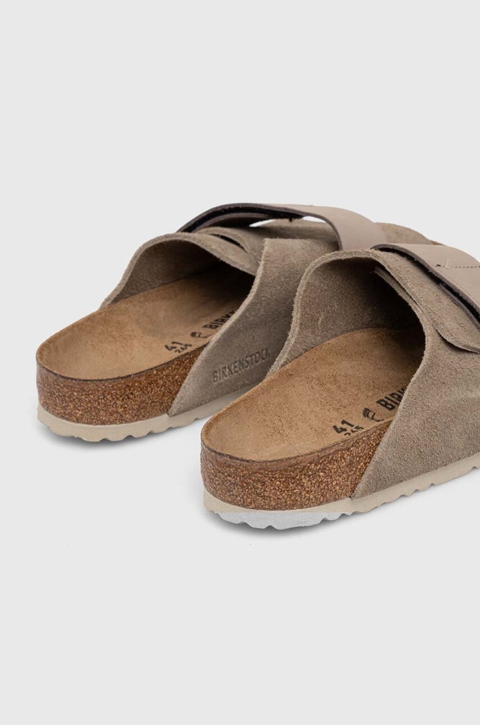 Замшевые шлепанцы Birkenstock Kyoto 1015572 бежевый AA00