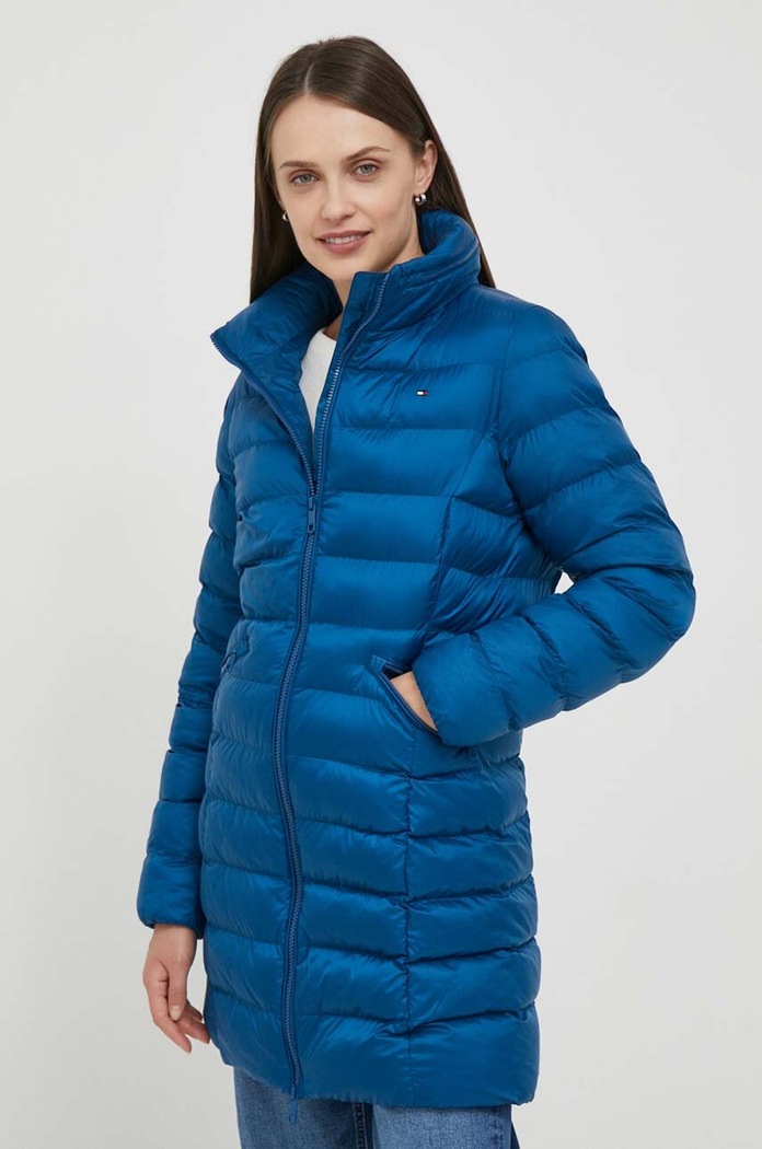 Bunda Tommy Hilfiger jemné zateplenie modrá WW0WW39221