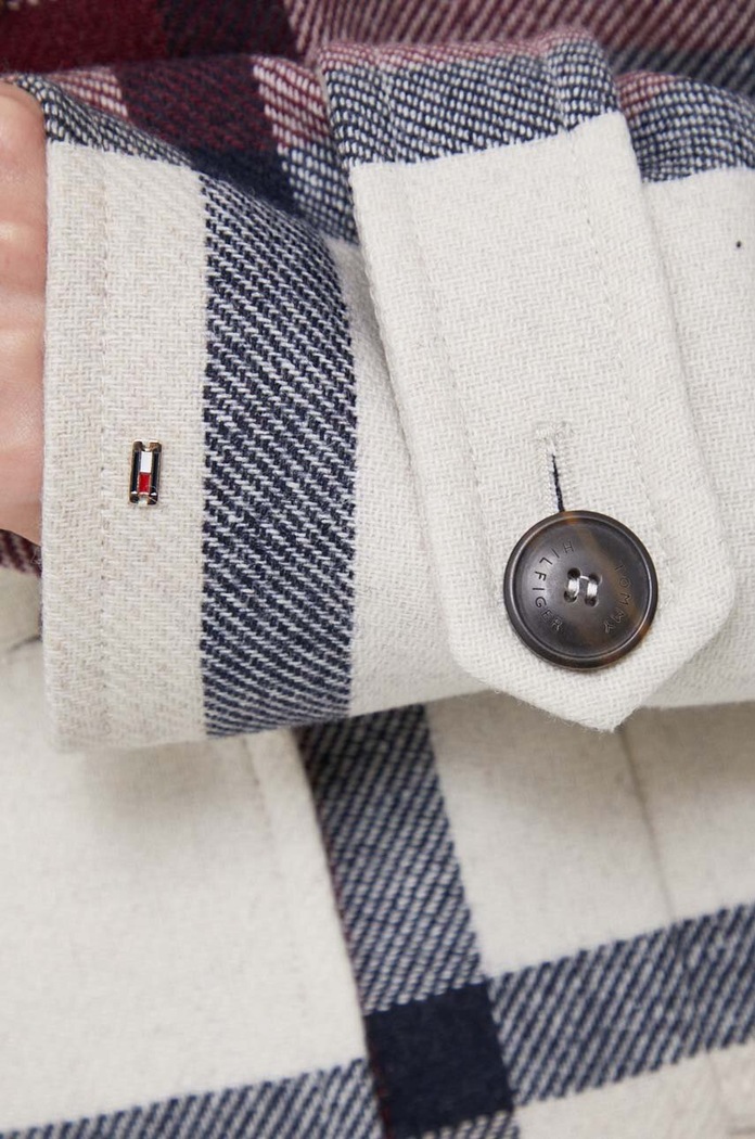 Vlněná bunda Tommy Hilfiger WW0WW39409 béžová