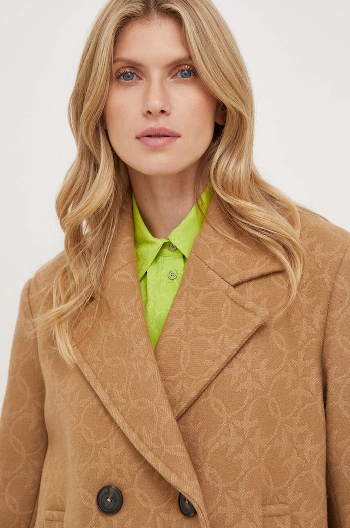 Pinko płaszcz wełniany brązowy 101875.Y82W