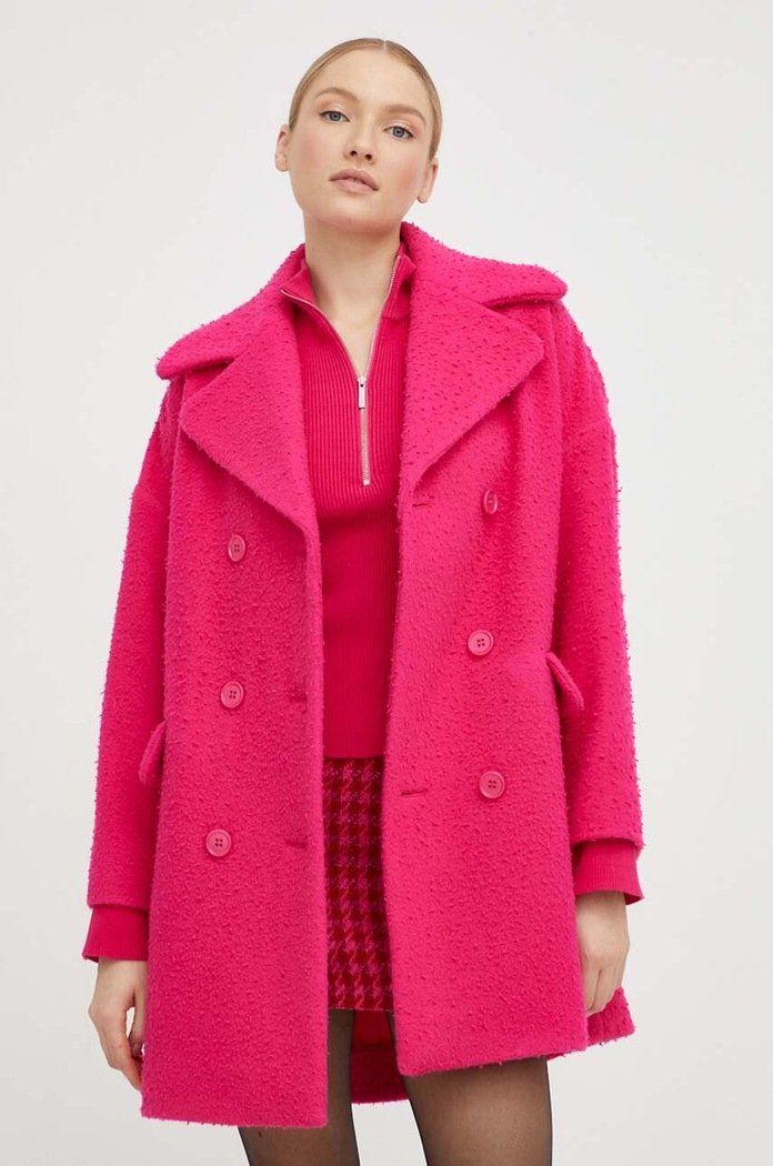 Red Valentino gyapjúkabát nem bélelt rózsaszín 3R3CAF856UP