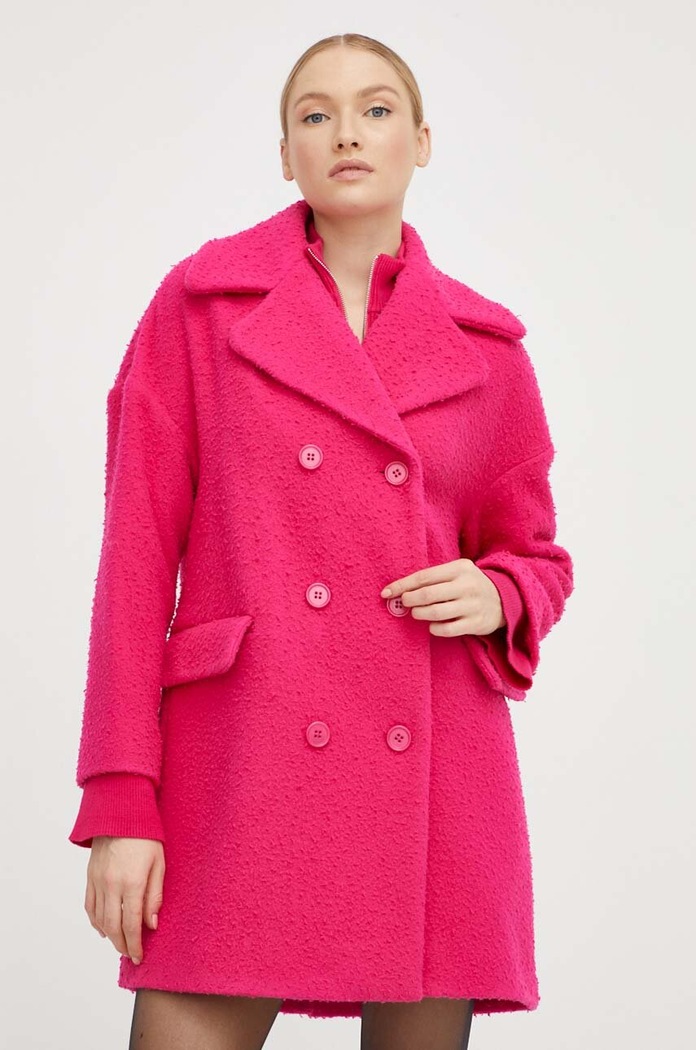 Red Valentino gyapjúkabát rózsaszín 3R3CAF856UP