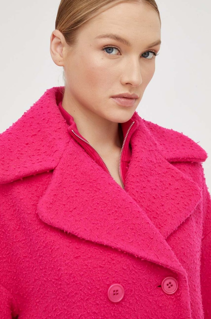 Red Valentino gyapjúkabát 3R3CAF856UP rózsaszín
