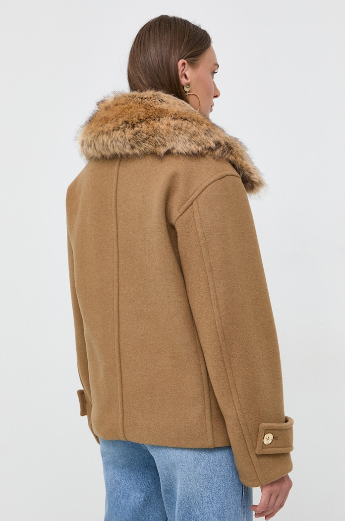 Îmbrăcăminte MICHAEL Michael Kors geaca de lana MF320B6F8P maro