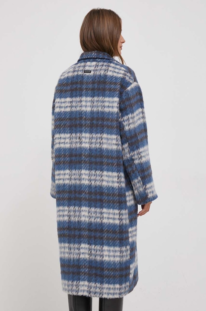 Odzież Pepe Jeans płaszcz z domieszką wełny PL402298.0AA niebieski