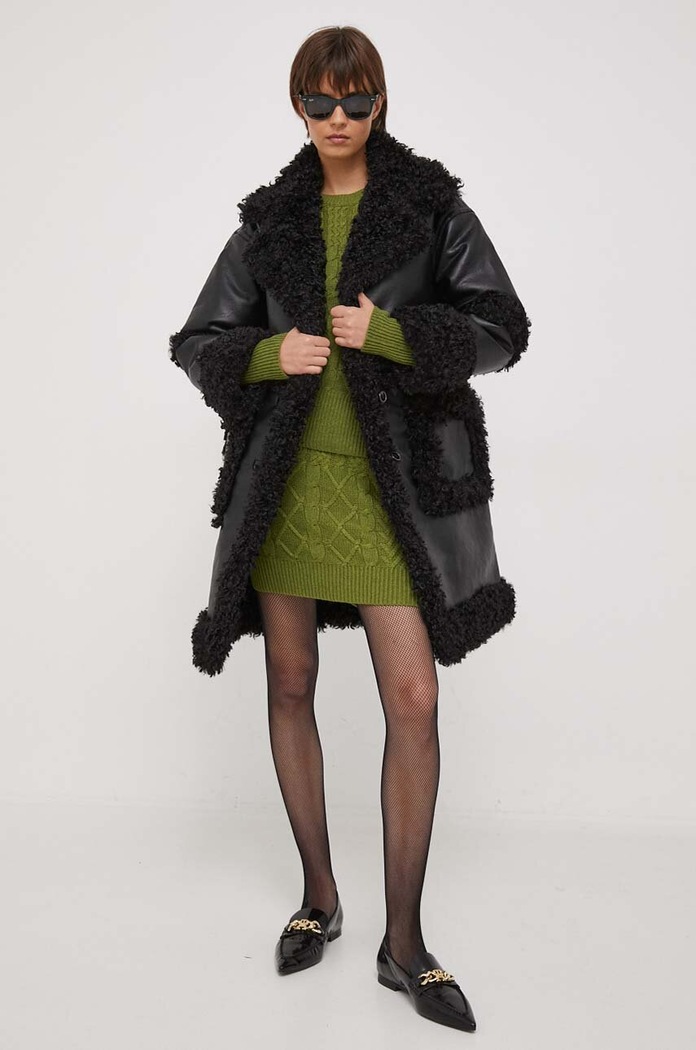 United Colors of Benetton płaszcz 244NDN04T.100 czarny AW23