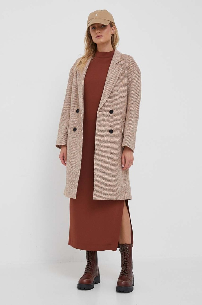 Joop! palton de lana 30037528 bej AW23