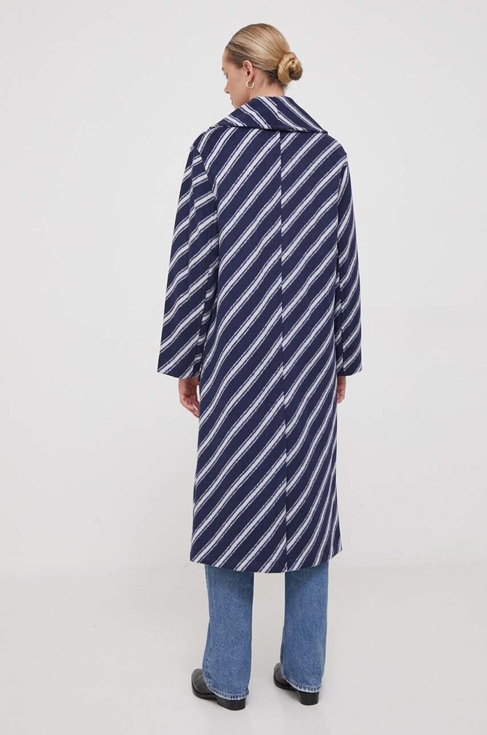 Odzież United Colors of Benetton płaszcz z domieszką wełny 2LJWDN03G.70U niebieski