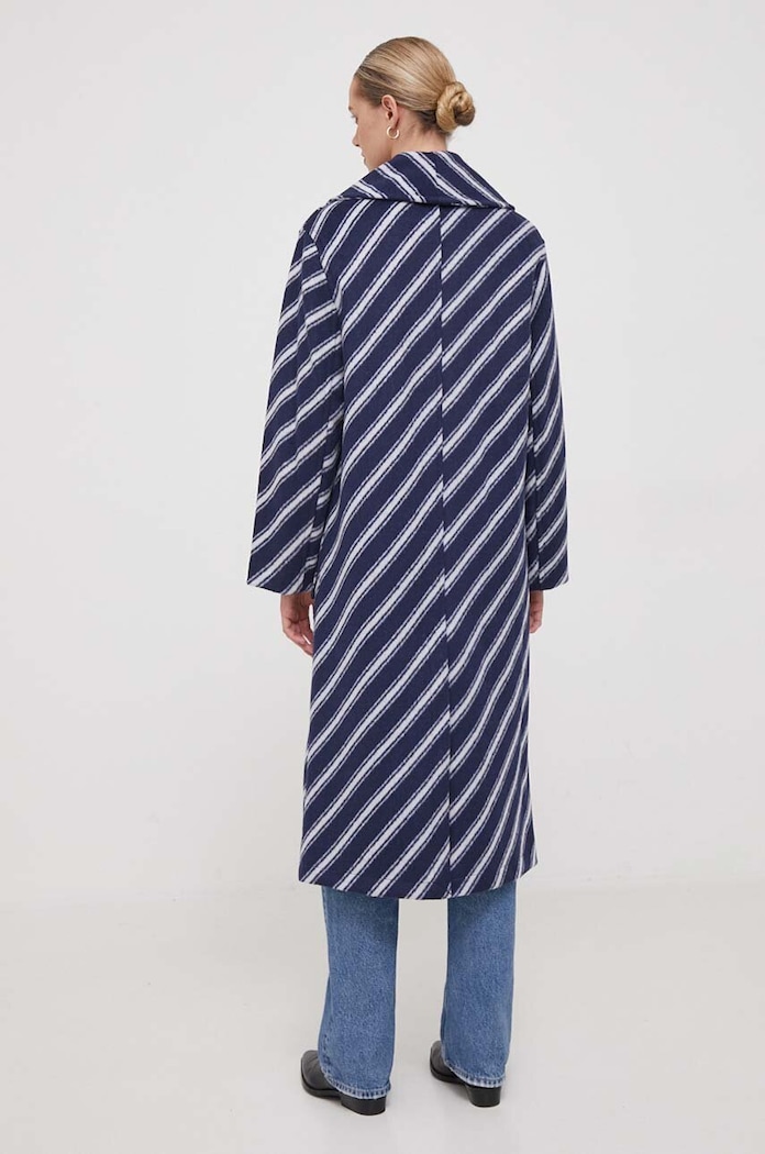 Odzież United Colors of Benetton płaszcz z domieszką wełny 2LJWDN03G.70U niebieski