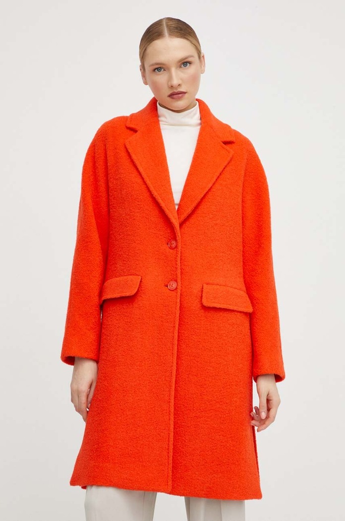 Vlnený kabát Patrizia Pepe 2O0106.A362 oranžová AW23
