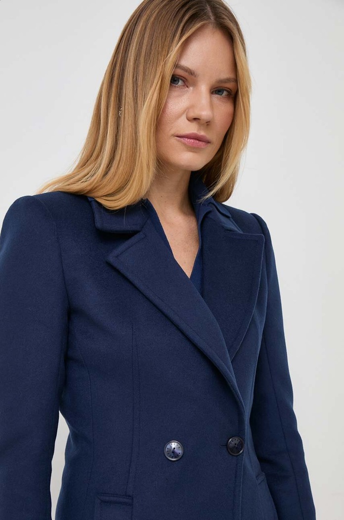 Patrizia Pepe płaszcz wełniany granatowy 2O0118.A171