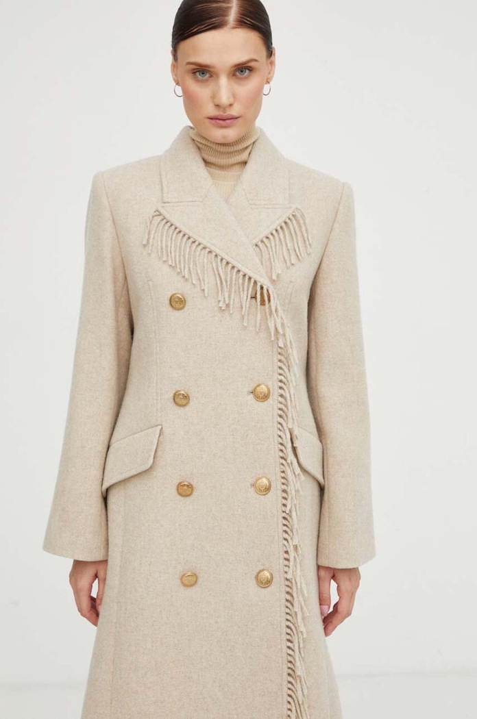Μάλλινο παλτό By Malene Birger Q71860001 μπεζ AW23