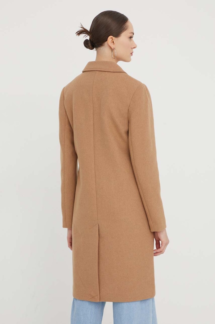 Odzież Abercrombie & Fitch płaszcz z domieszką wełny KI144.1500.400. brązowy