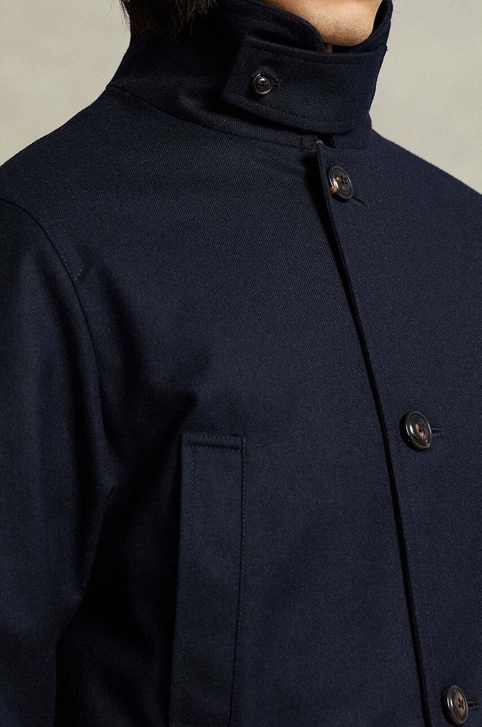 Polo Ralph Lauren cappotto in lana blu navy 710930952