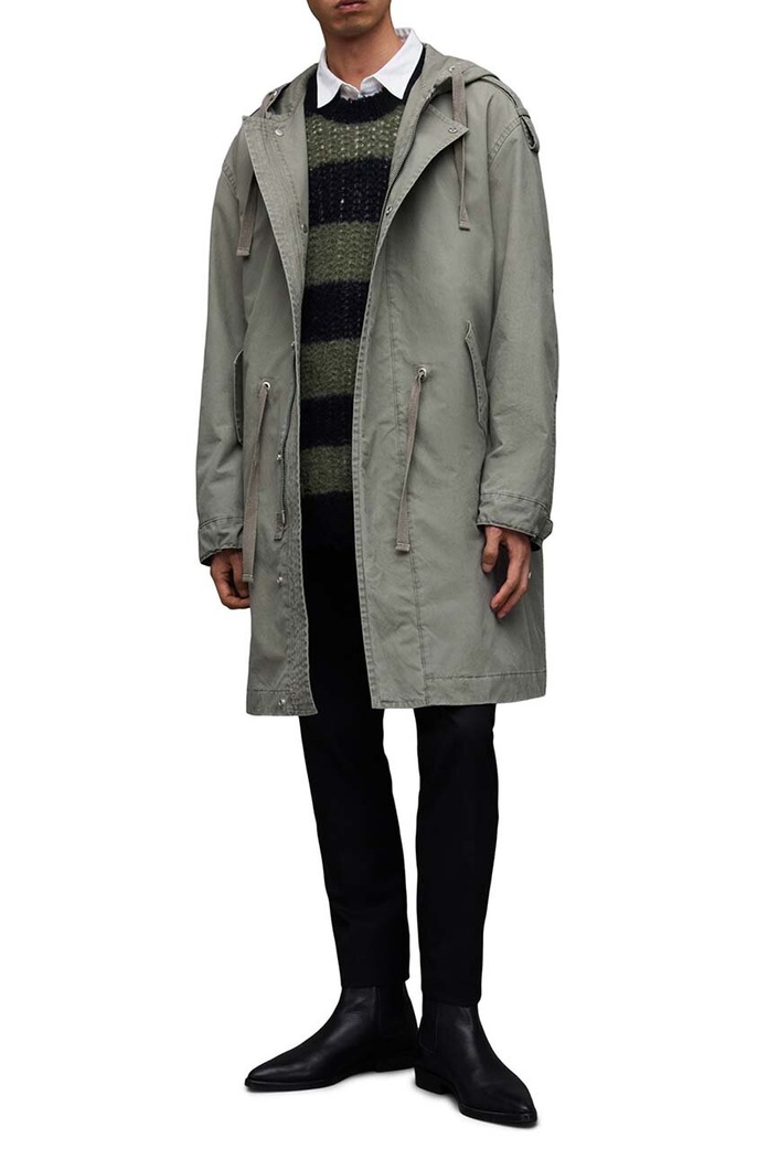 AllSaints płaszcz bawełniany Comiso MC013Z