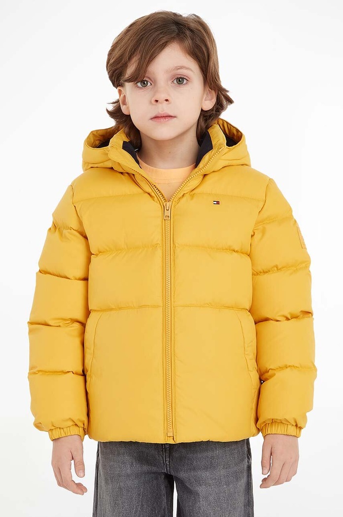 Detská páperová bunda Tommy Hilfiger zateplené žltá KB0KB08341.74.122.9BYX