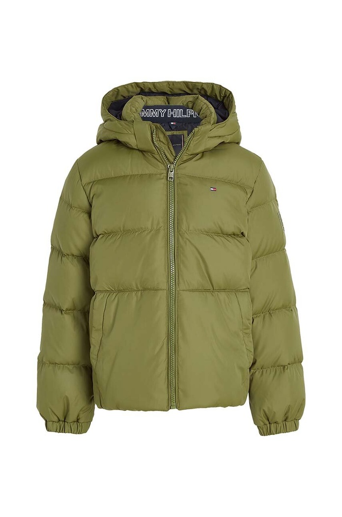 Tommy Hilfiger kurtka puchowa dziecięca KB0KB08341.128.176.9BYX zielony AW23