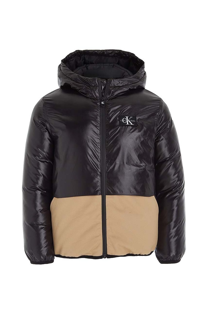 Παιδικό μπουφάν Calvin Klein Jeans IB0IB01718.9BYX μαύρο AW23