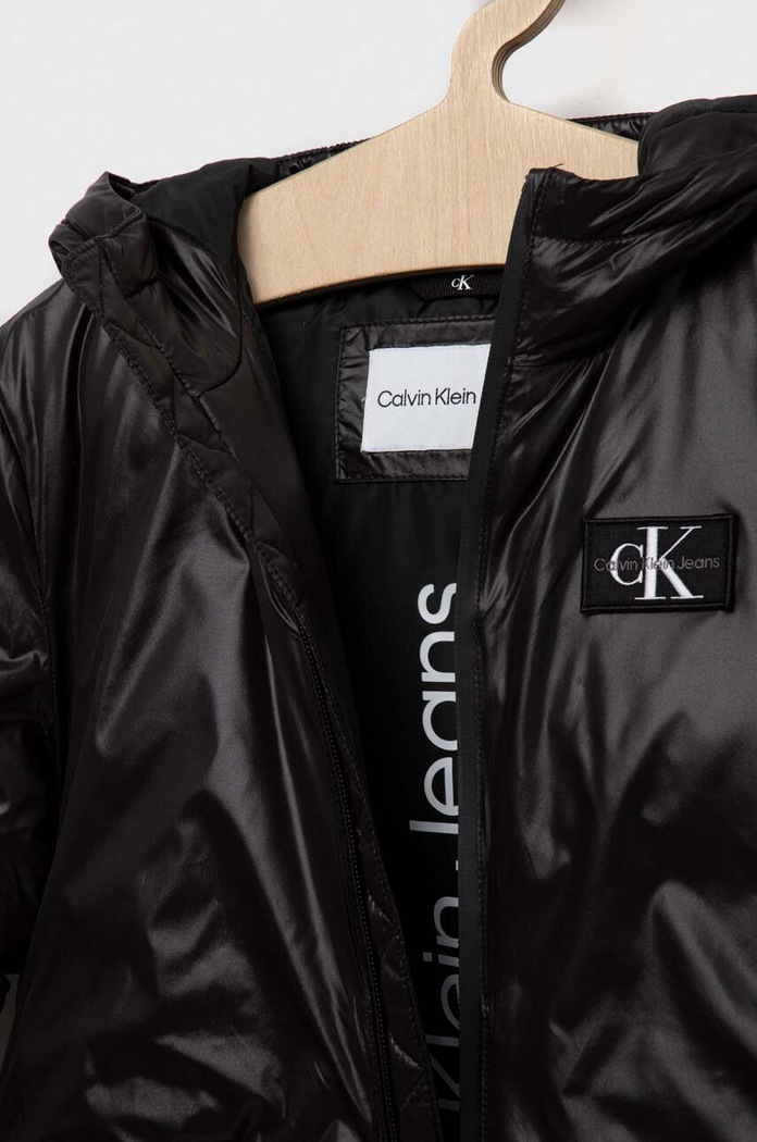 Παιδικό μπουφάν Calvin Klein Jeans IB0IB01718.9BYX μαύρο