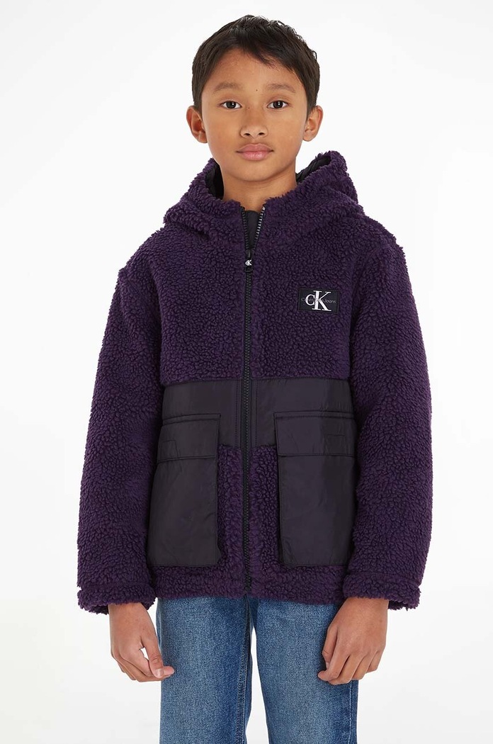Calvin Klein Jeans kurtka dziecięca pozostałe fioletowy IB0IB01725.9BYX