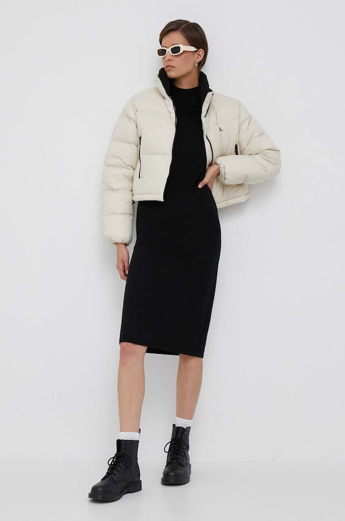 Páperová bunda Calvin Klein Jeans J20J221649 béžová AW23