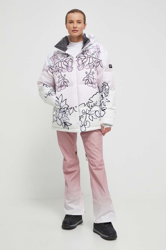 Roxy geaca de puf x Rowley ERJTJ03445 alb AW23