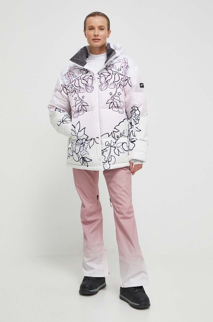 Roxy geaca de puf x Rowley ERJTJ03445 alb AW23