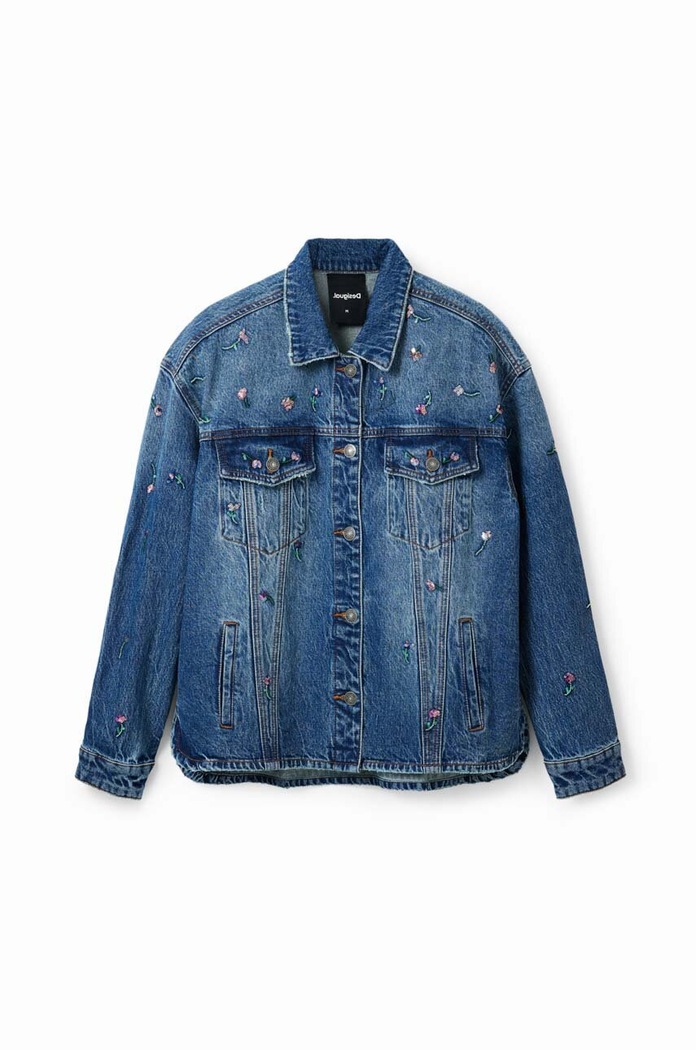 Desigual kurtka jeansowa 23WWED02 niebieski
